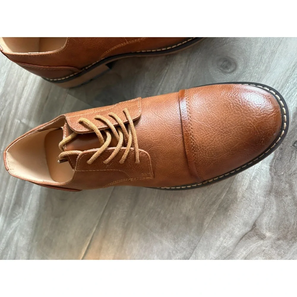 Mens Brown‎ Casual Oxford Formal Business Classic Lace Up Shoes Size 10 US